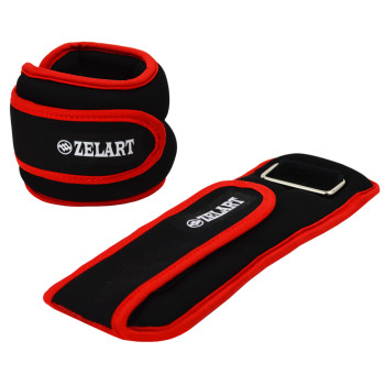 Утяжелители для ног и рук U-Power Zelart 2 х 1 кг (Black-Red)